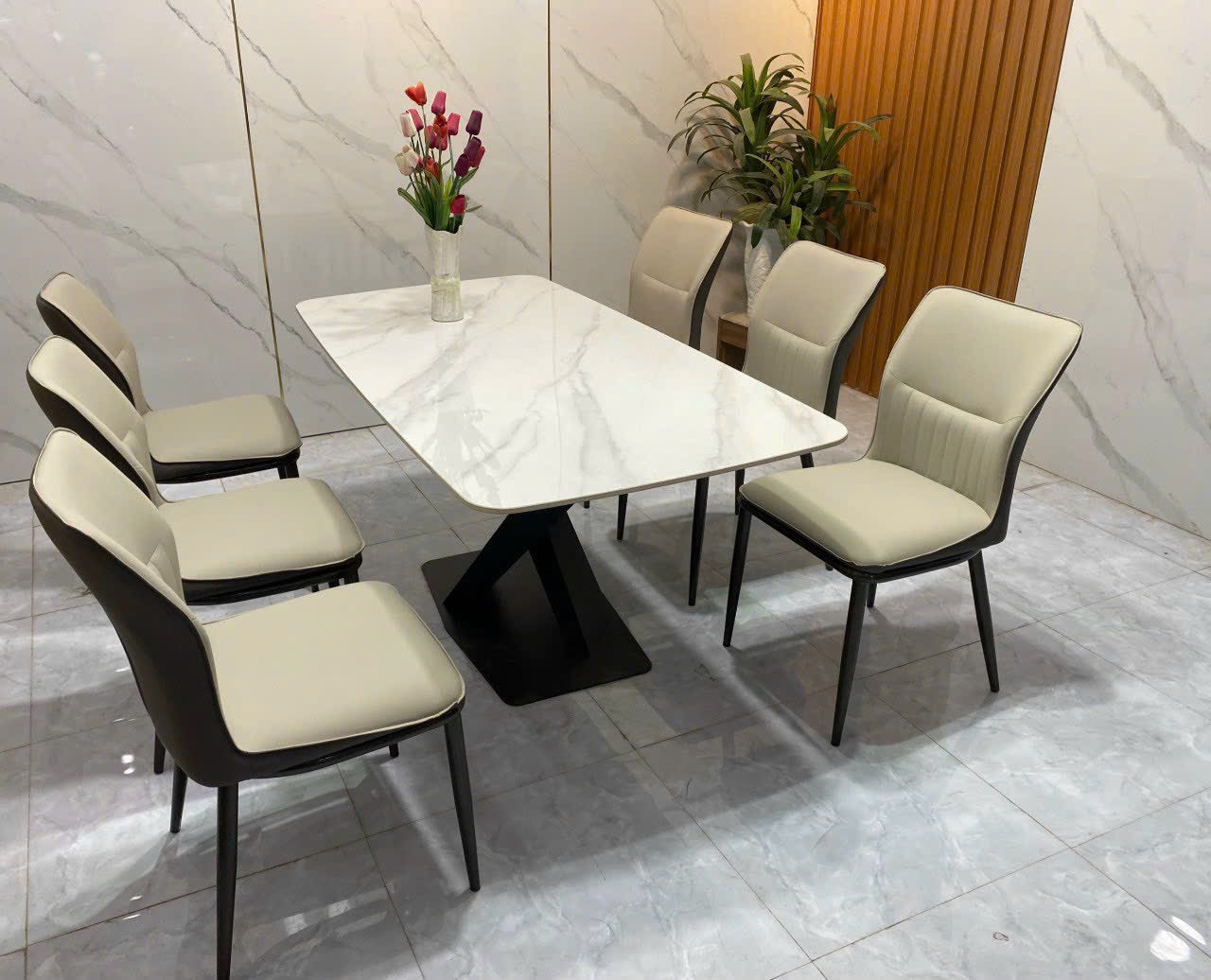 Bộ bàn ghế ăn 6 ghế bàn 80 x 1m6